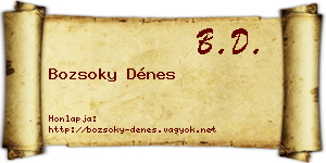 Bozsoky Dénes névjegykártya