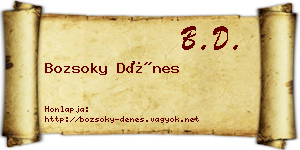 Bozsoky Dénes névjegykártya